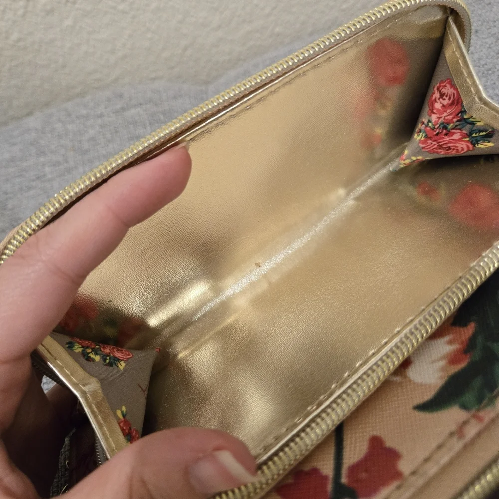 Betsey Johnson Pink Floral Wristlet Clutch